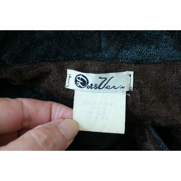 Dot & Vera Coat Vintage 60s Boho Brown Floral Full Length Elbow Patches Size L - Picture 8 of 9